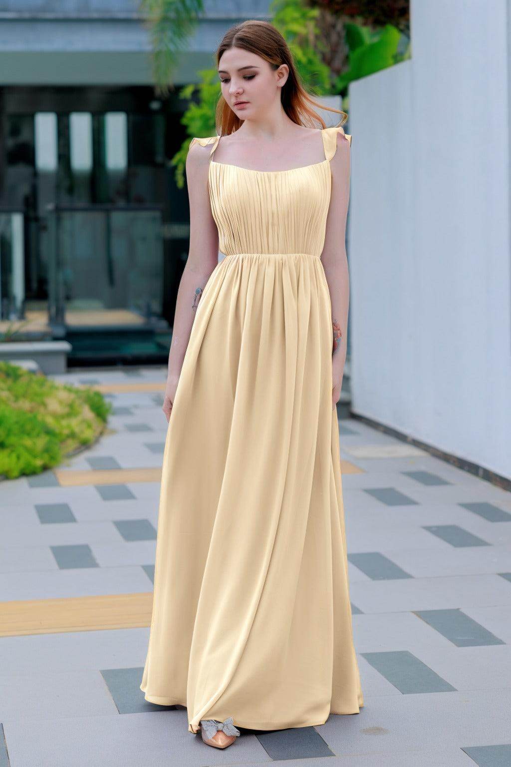 A-Line Floor Length Chiffon Bridesmaid Dress CB0714