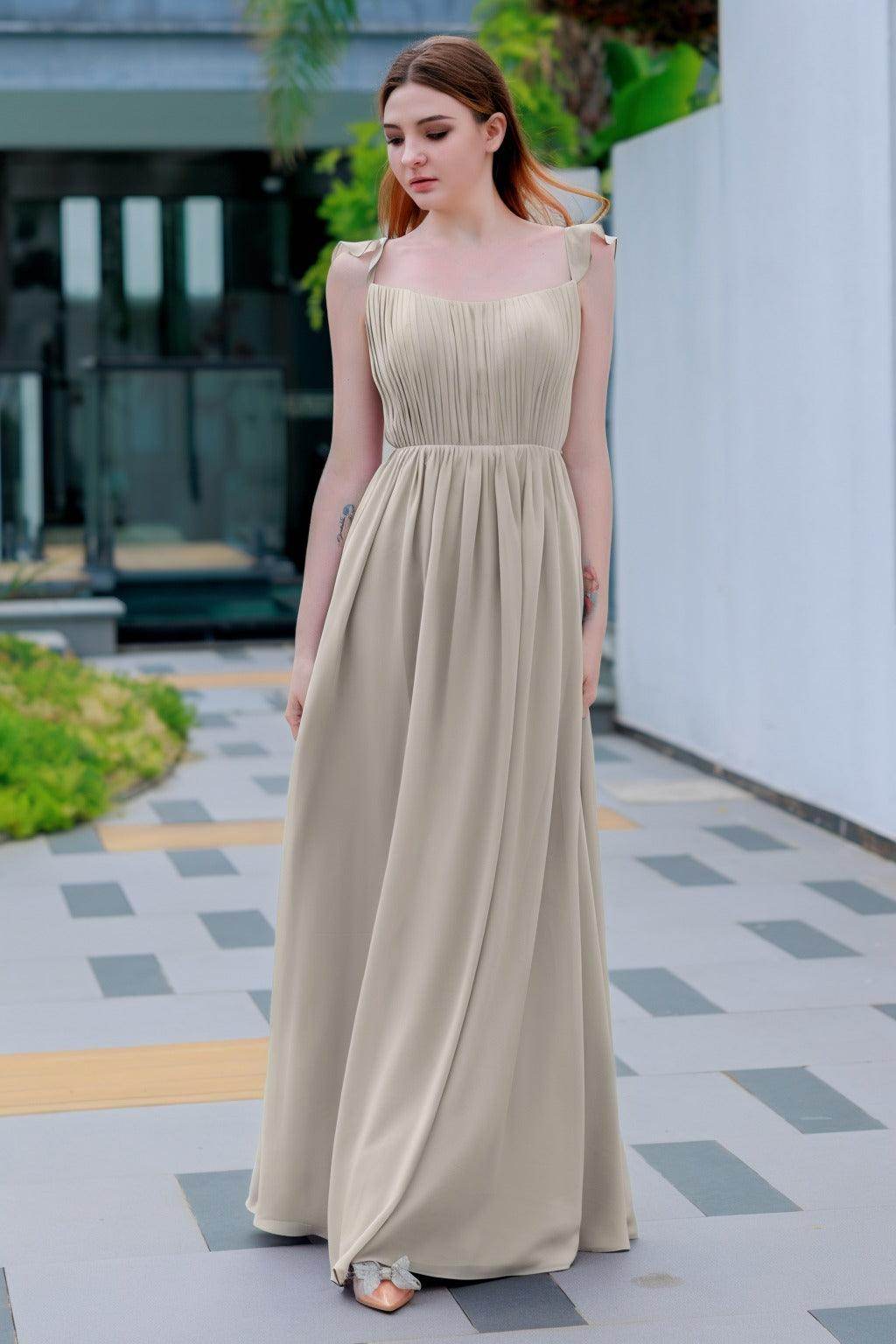 A-Line Floor Length Chiffon Bridesmaid Dress CB0714