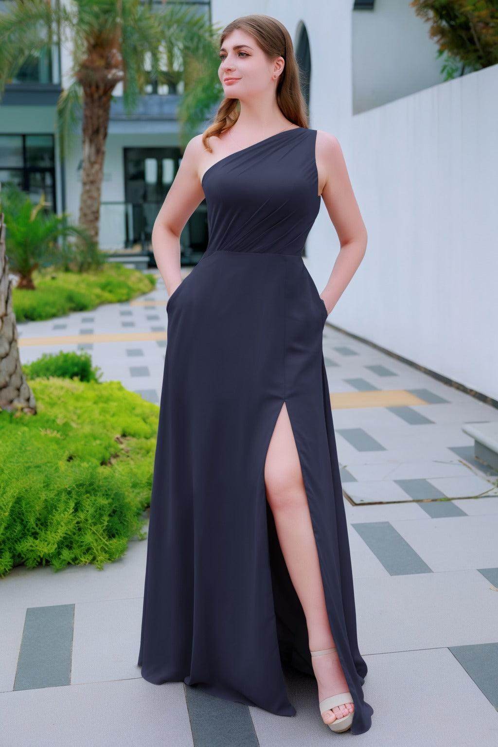 A-Line Floor Length Chiffon Bridesmaid Dress CB0715