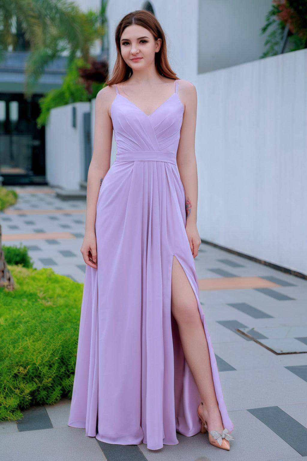 A-Line Floor Length Chiffon Bridesmaid Dress CB0718