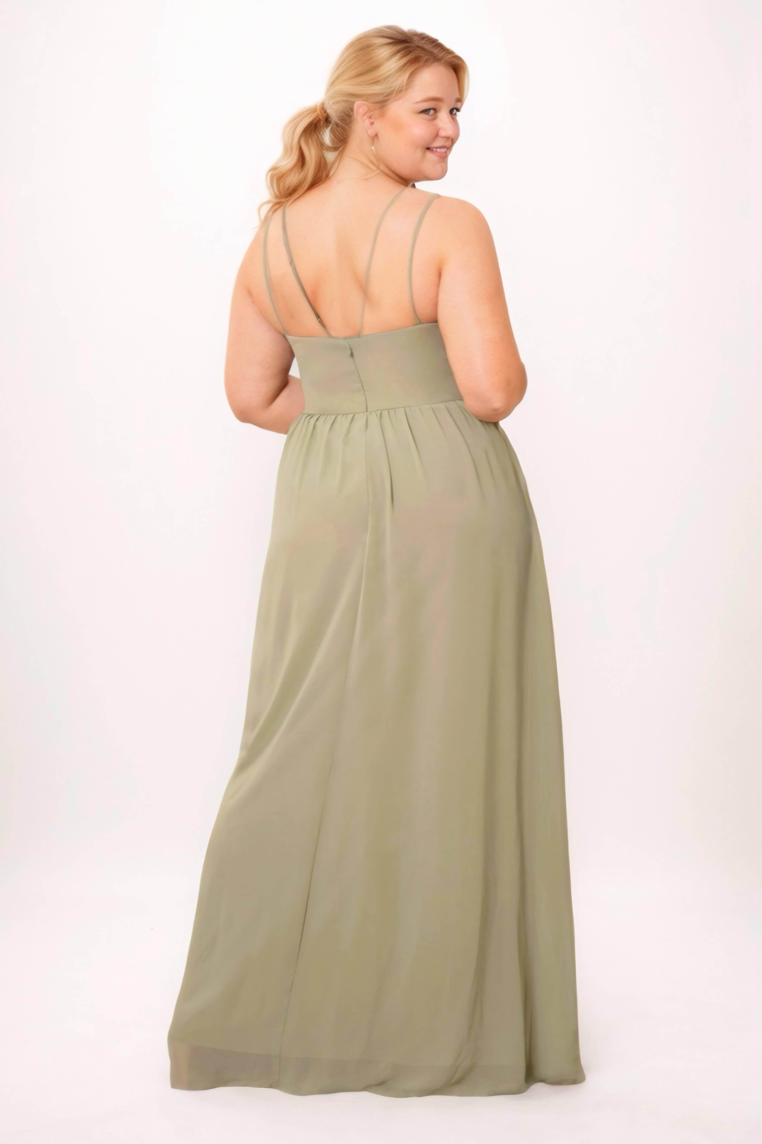 A-Line Maxi Chiffon Bridesmaid Dress CB0728
