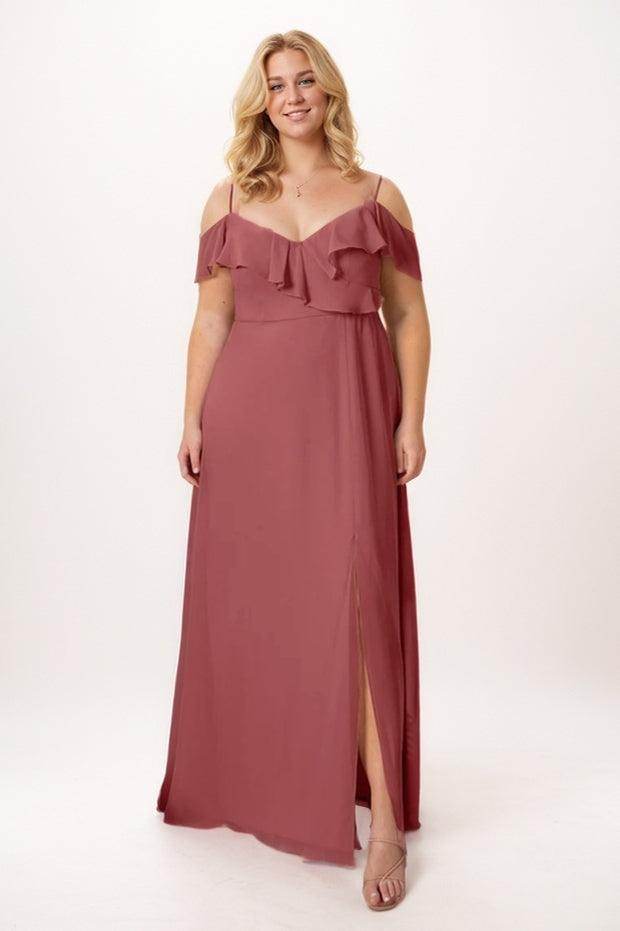 A-Line Maxi Chiffon Bridesmaid Dress CB0744