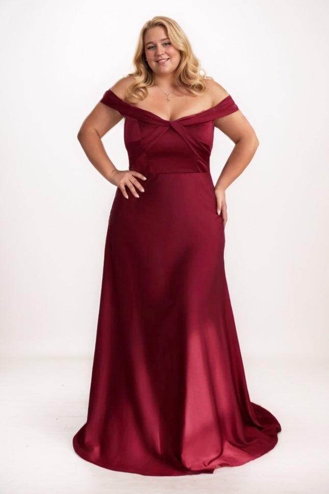 A-Line Maxi Luxe Satin Bridesmaid Dress CB0752