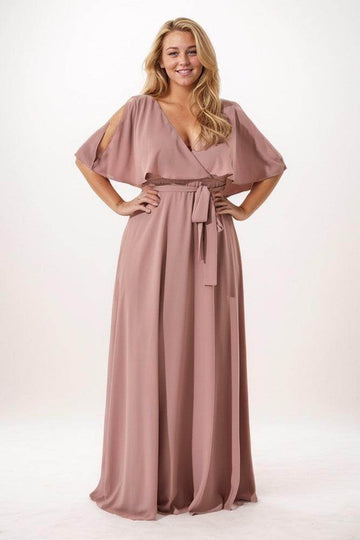 A-Line Maxi Chiffon Bridesmaid Dress CB0759
