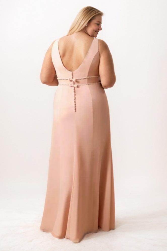 Sheath-Column Maxi Chiffon Bridesmaid Dress CB0760
