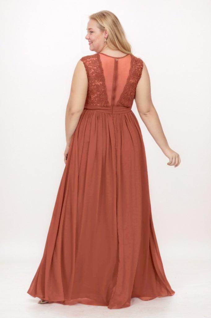 A-Line Maxi Chiffon Bridesmaid Dress CB0778
