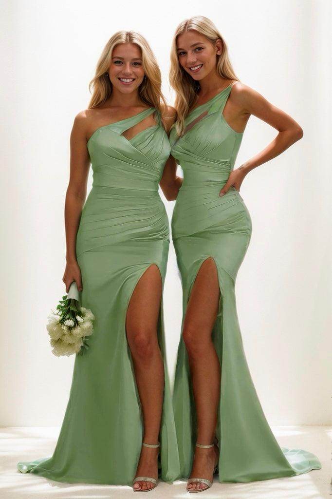 Trumpet Bridesmaid Dress with Split and Sweep Train CB0793