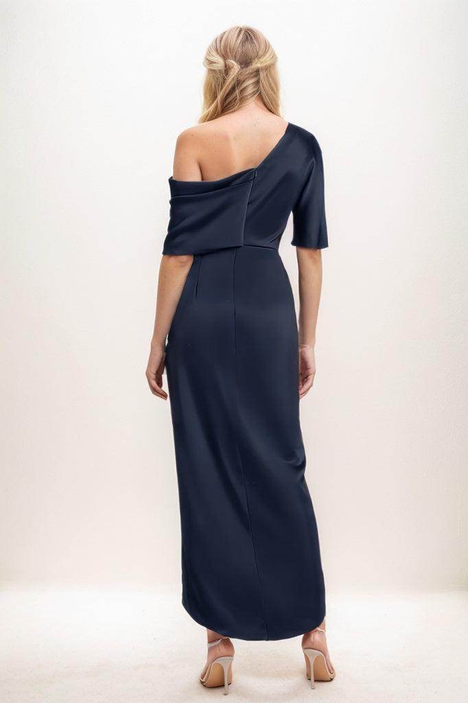 Sheath Bridesmaid Dress with Ruffles Ankle Length CB0805