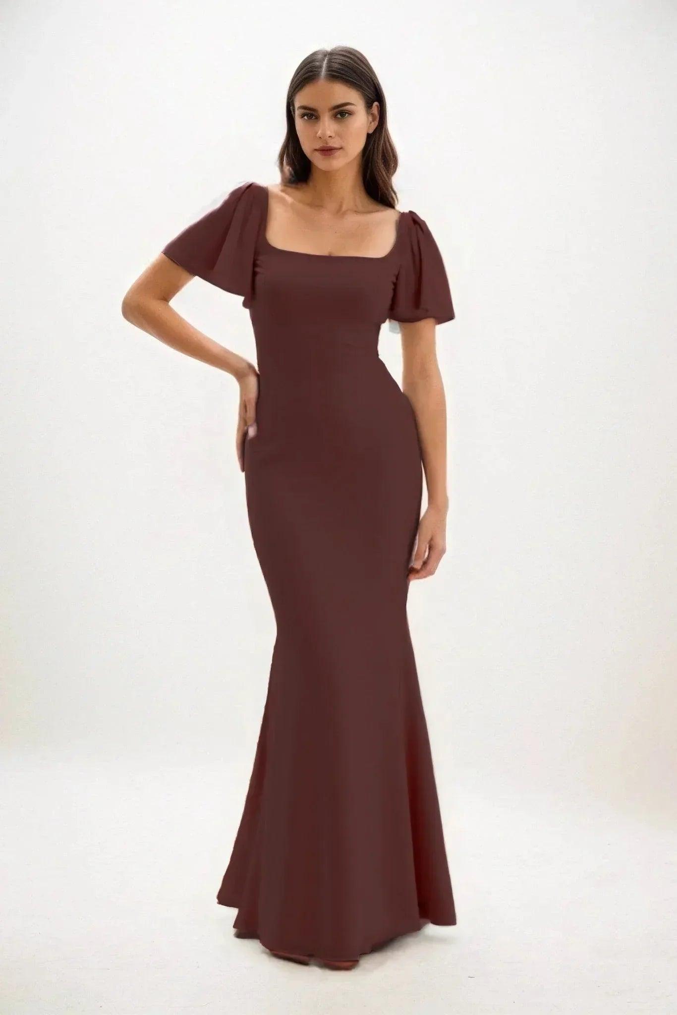 Sheath-Column Maxi Chiffon Dress CB0813CS