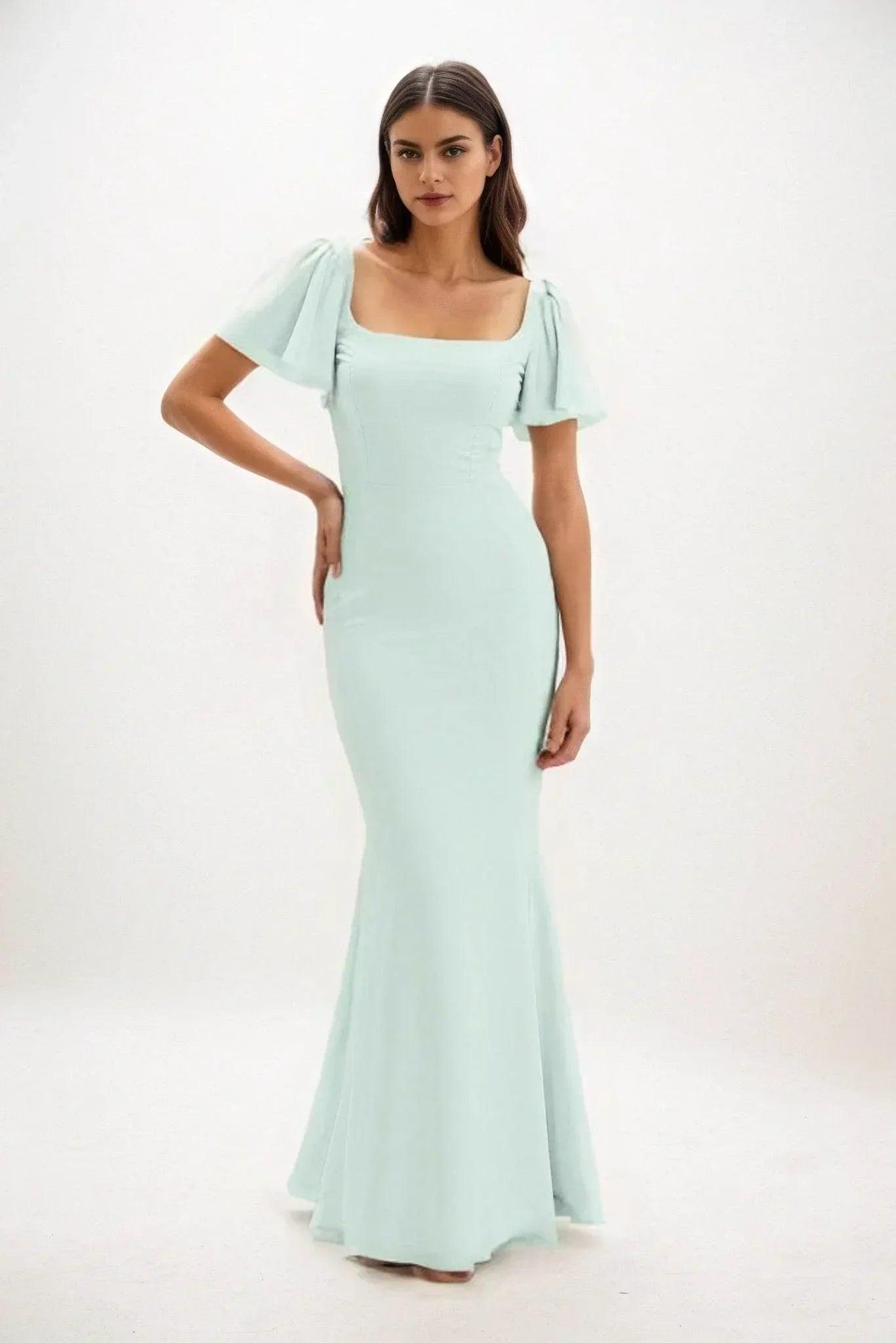 Sheath-Column Maxi Chiffon Dress CB0813CS