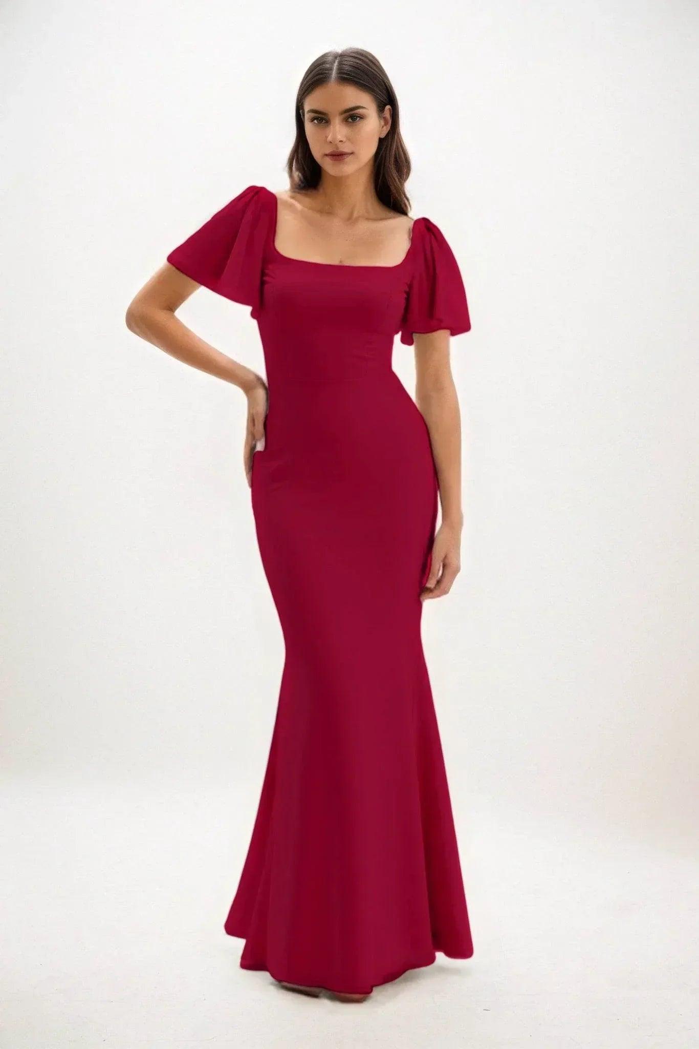 Sheath-Column Maxi Chiffon Dress CB0813CS