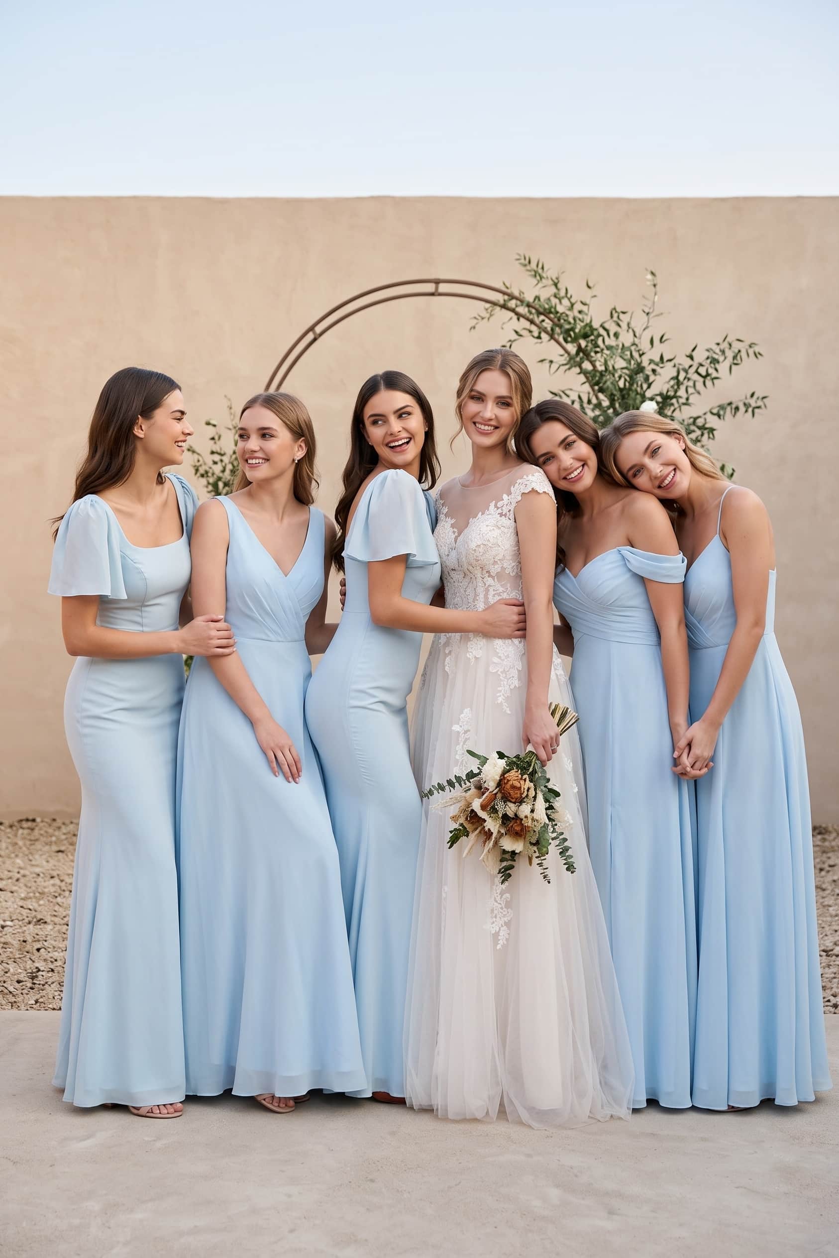 Sheath-Column Maxi Chiffon Bridesmaid Dress CB0813