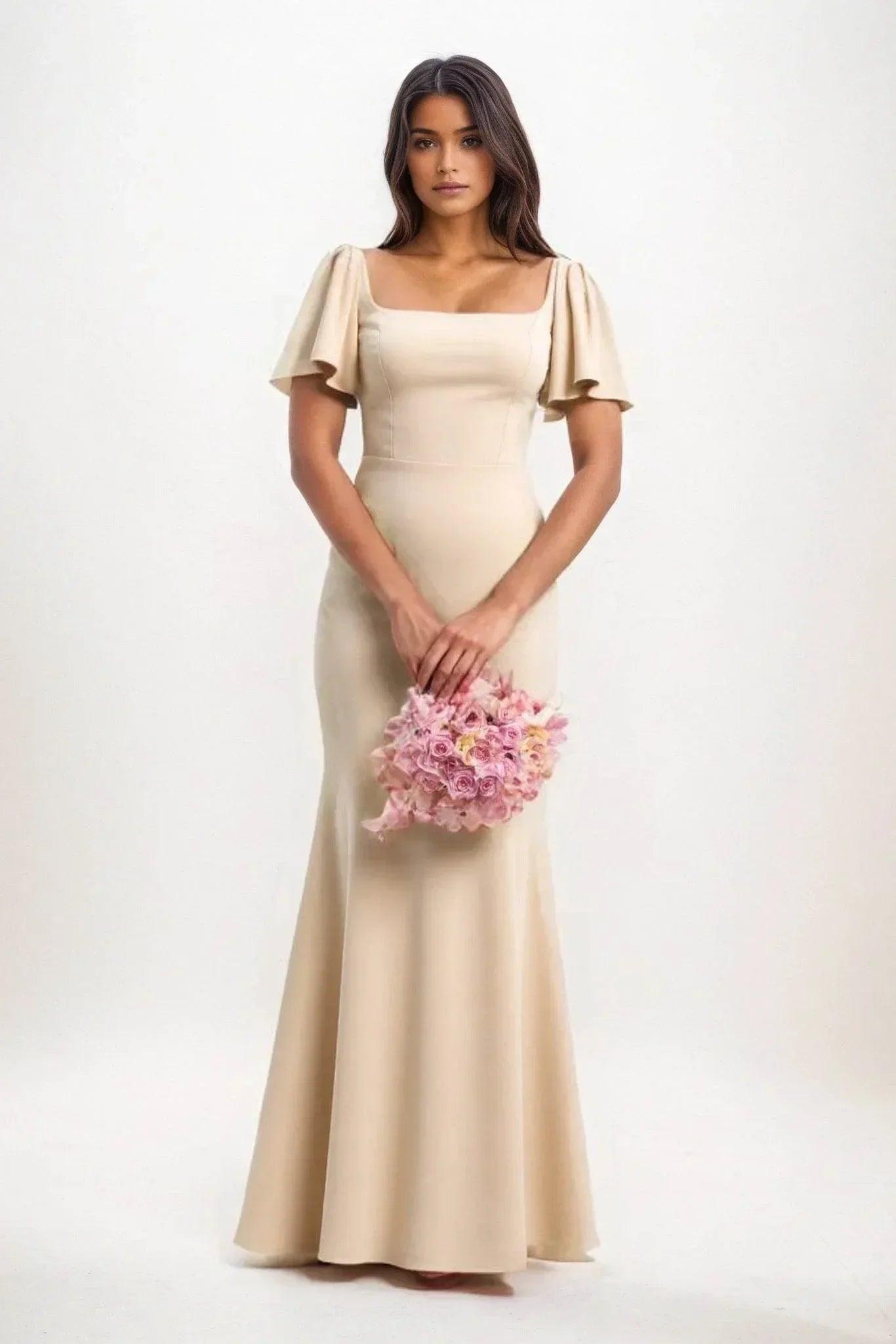 Sheath-Column Maxi Chiffon Dress CB0813CS