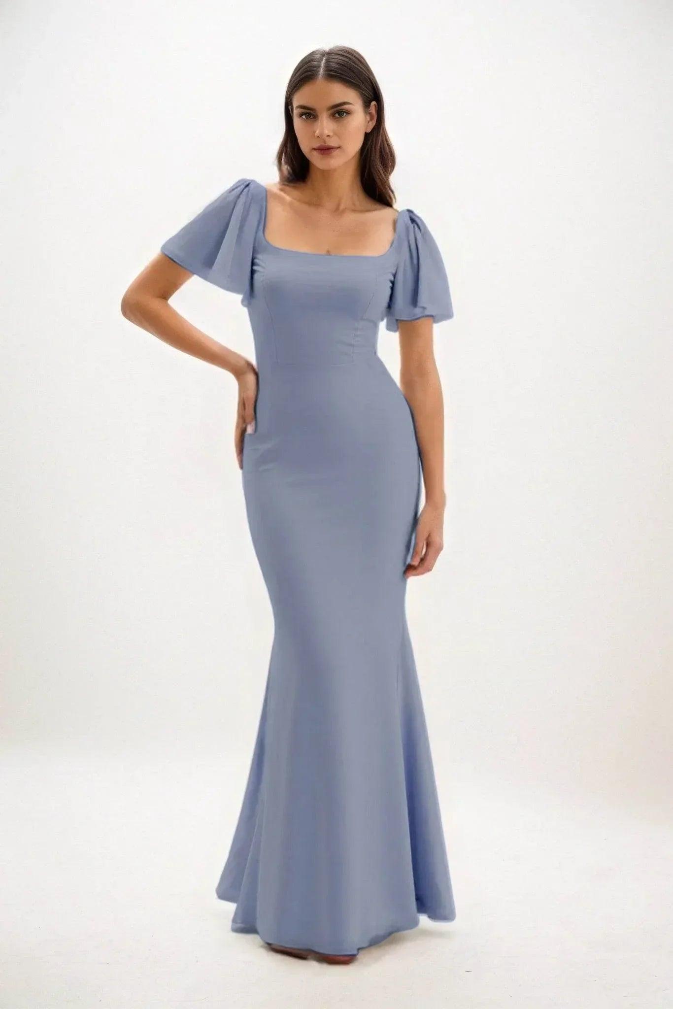 Sheath-Column Maxi Chiffon Dress CB0813CS