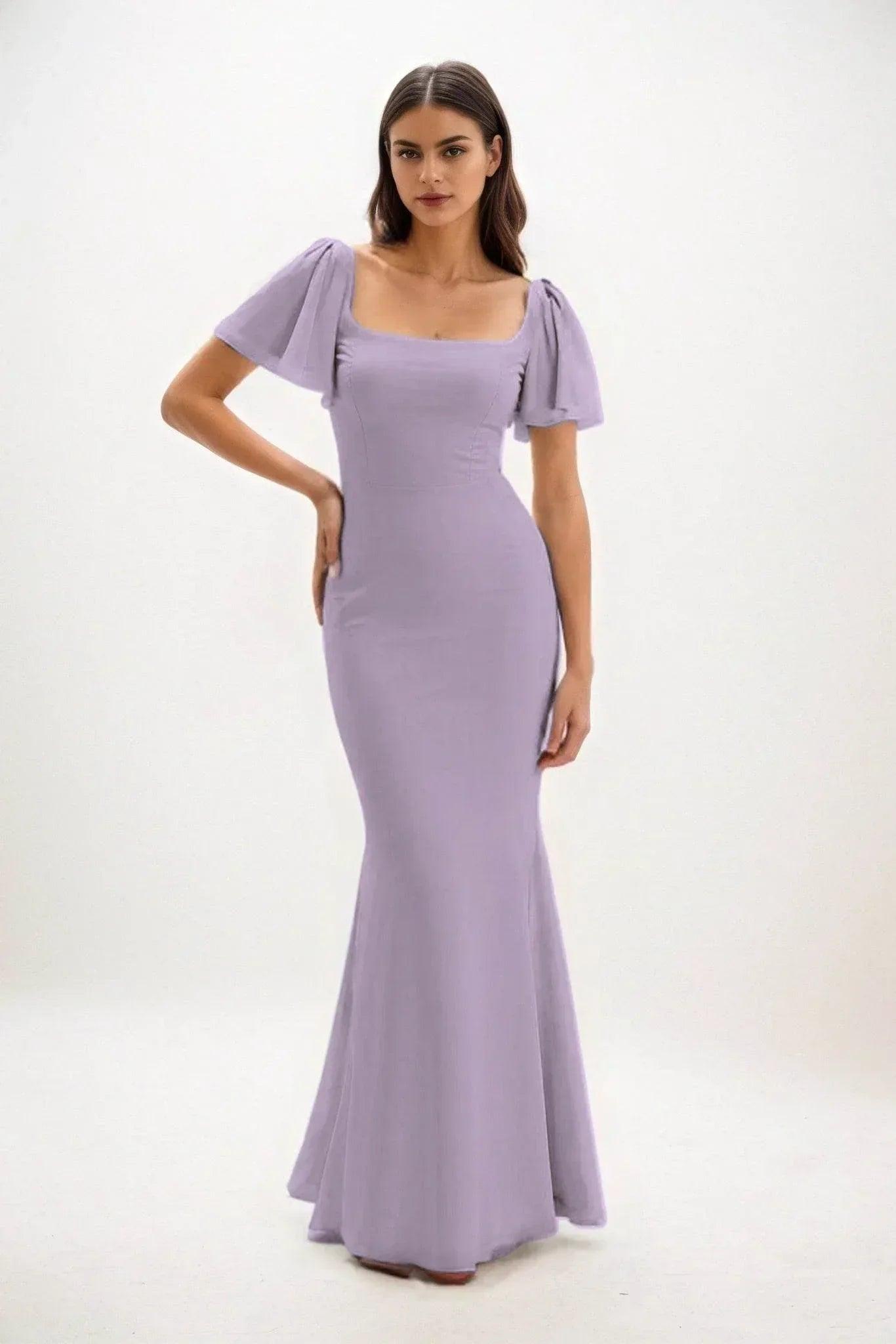 Sheath-Column Maxi Chiffon Dress CB0813CS
