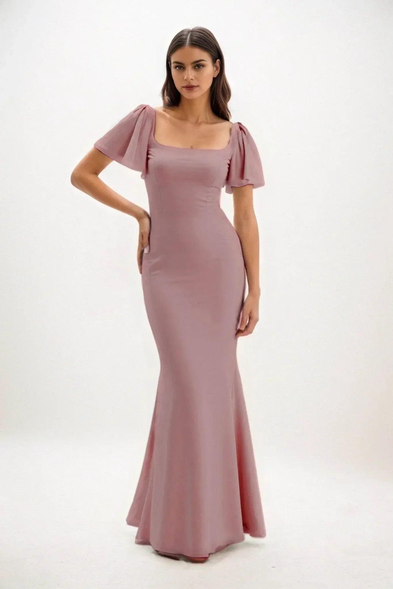Sheath-Column Maxi Chiffon Dress CB0813CS