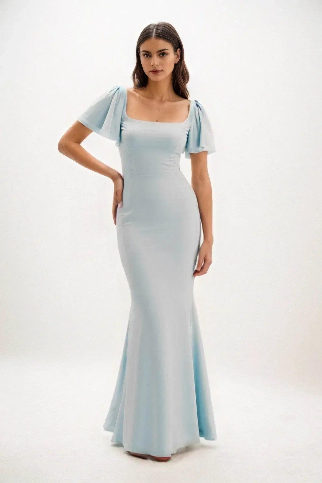 Sheath-Column Maxi Chiffon Dress CB0813CS
