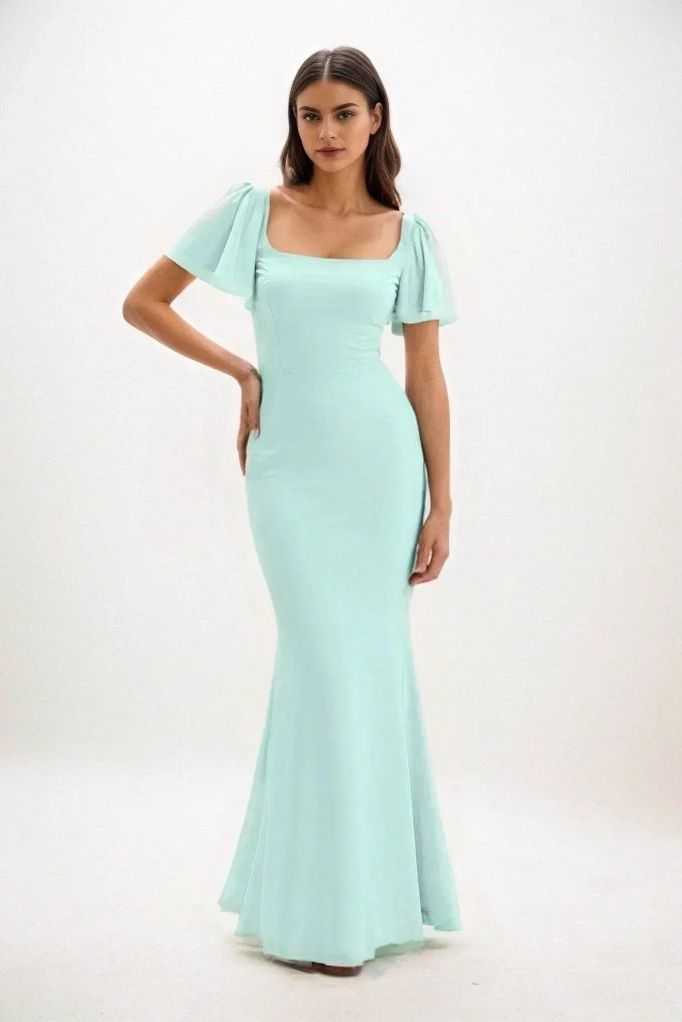 Sheath-Column Maxi Chiffon Dress CB0813CS