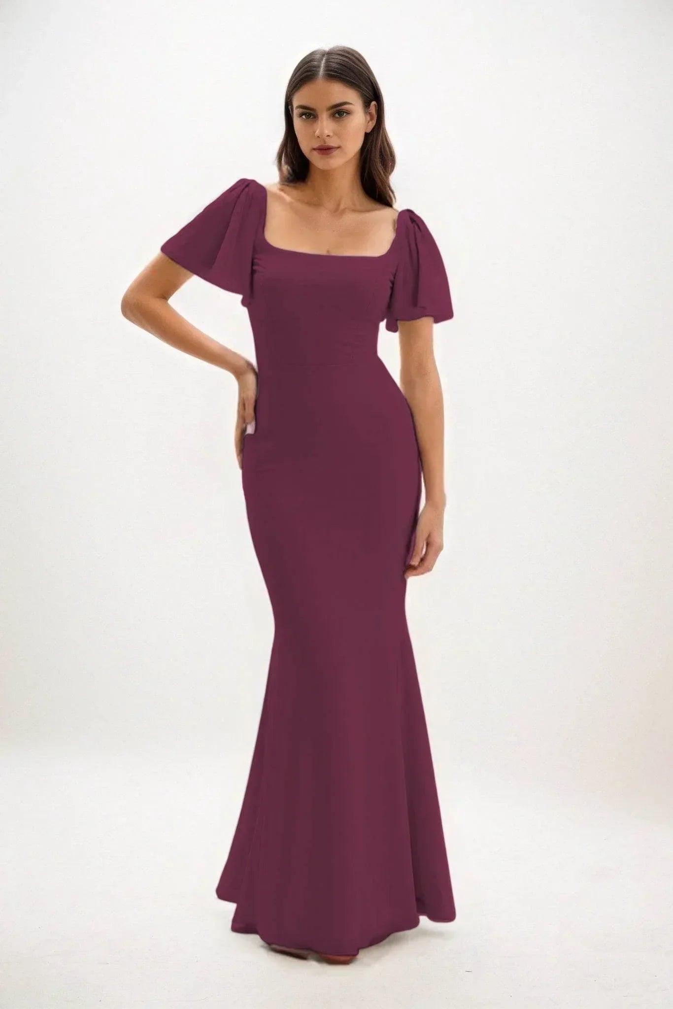 Sheath-Column Maxi Chiffon Dress CB0813CS