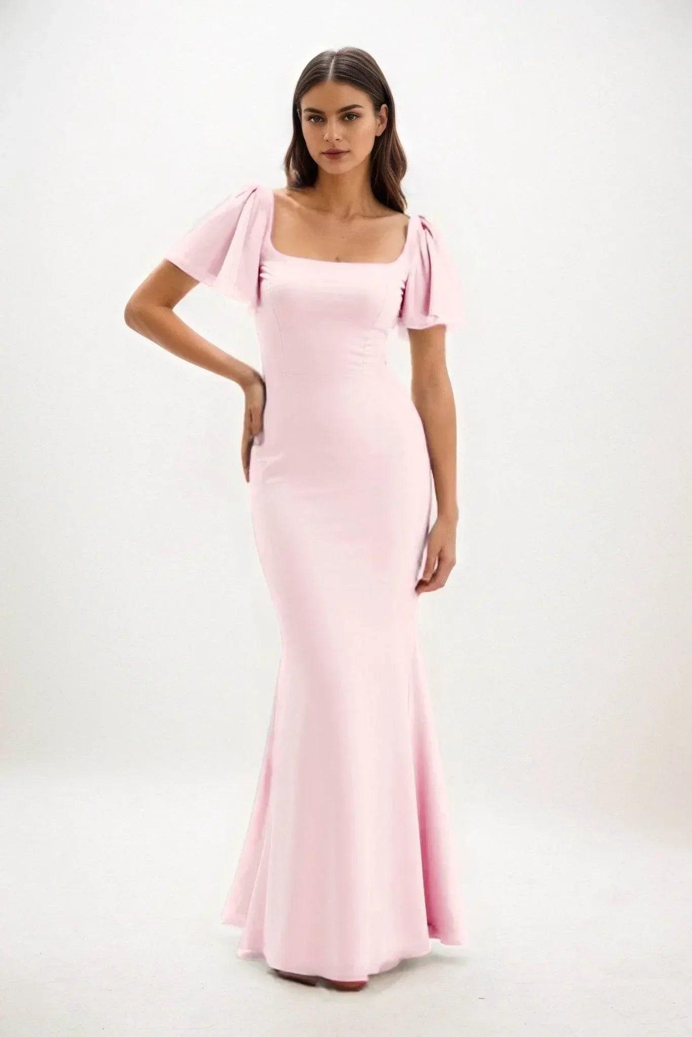 Sheath-Column Maxi Chiffon Dress CB0813CS