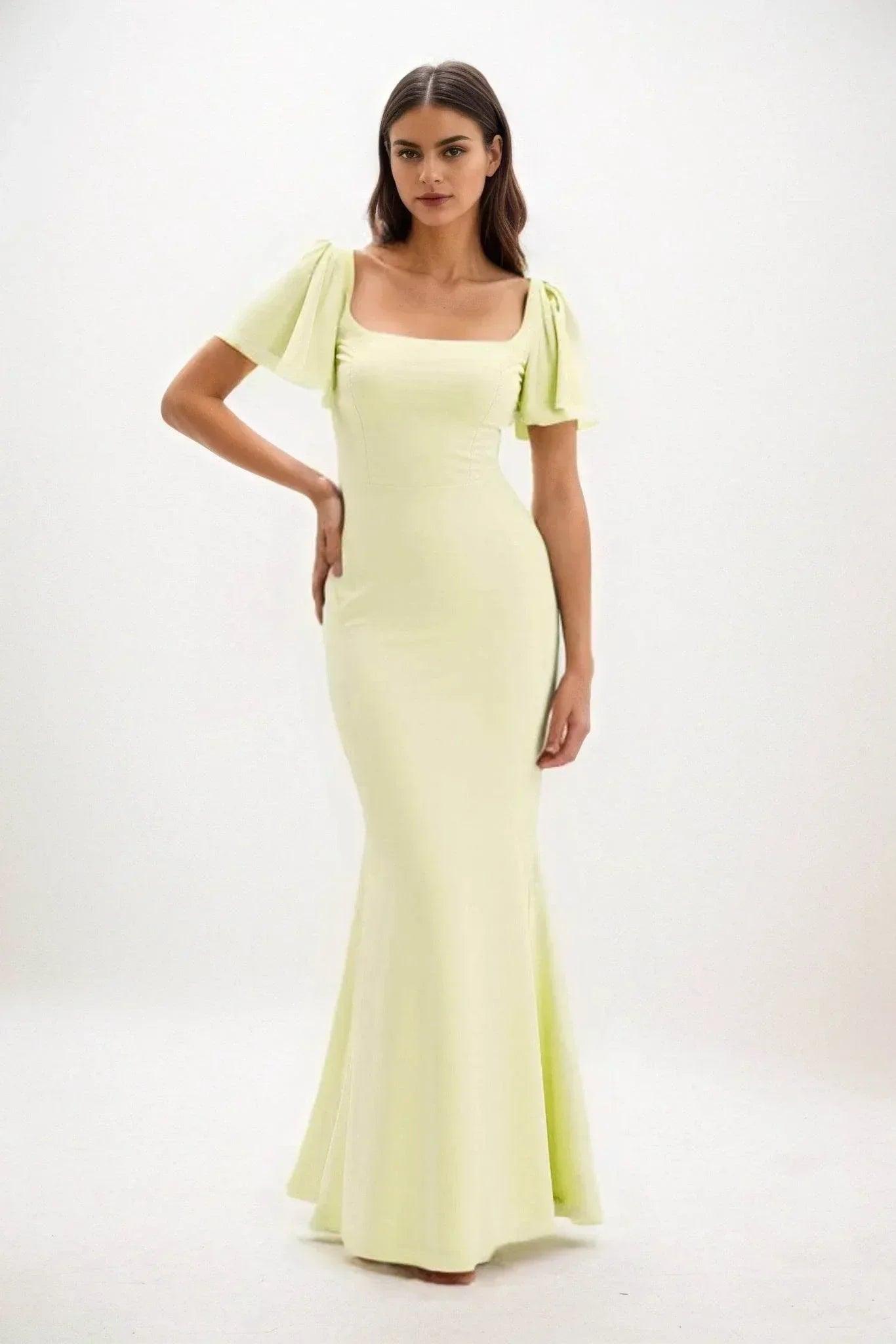 Sheath-Column Maxi Chiffon Dress CB0813CS