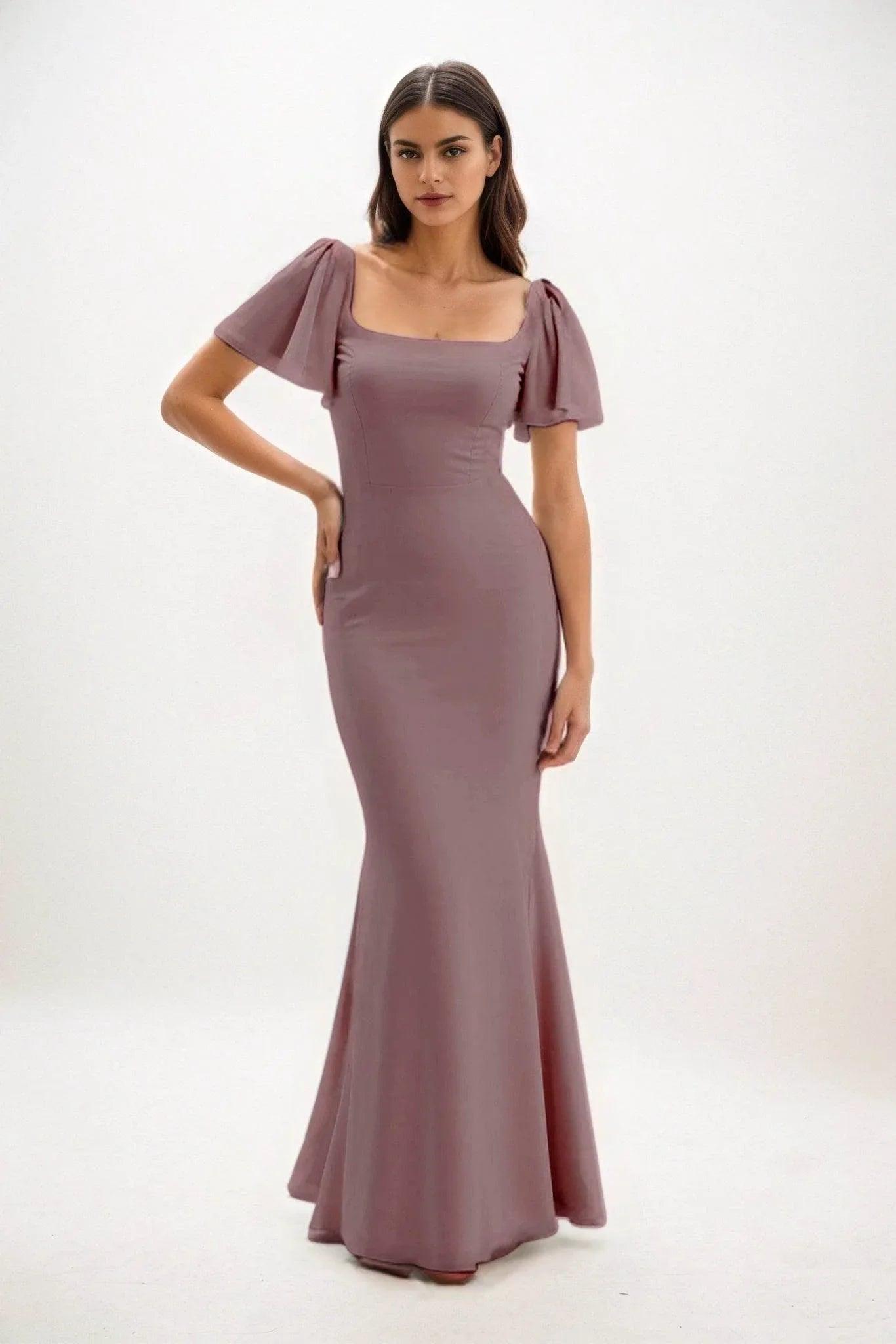 Sheath-Column Maxi Chiffon Dress CB0813CS