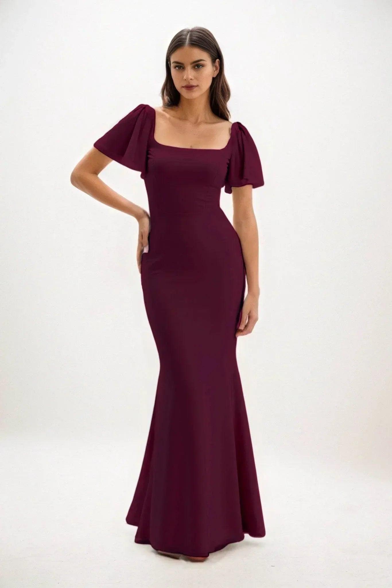 Sheath-Column Maxi Chiffon Dress CB0813CS