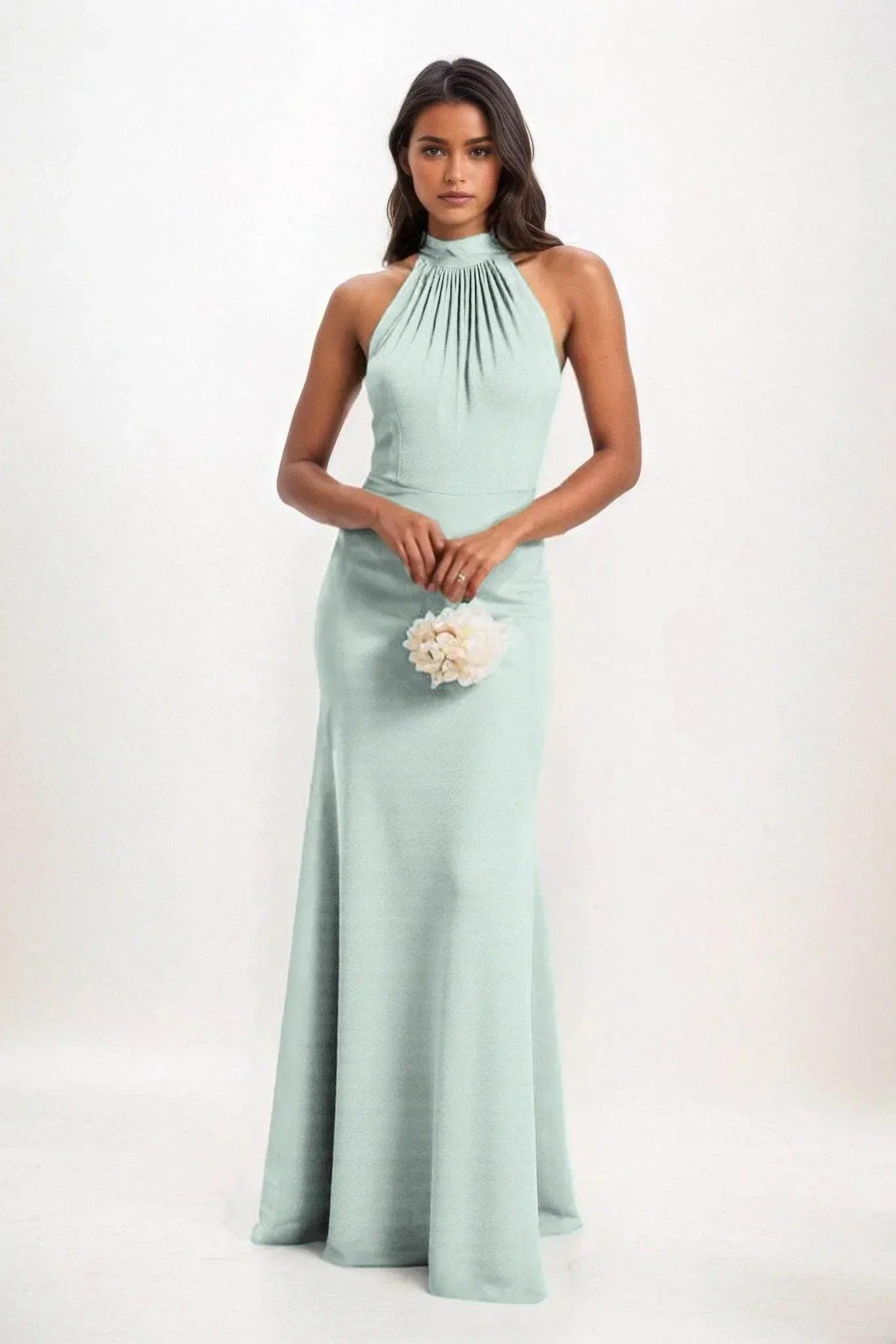 Sheath-Column Maxi Elastic Cloth Dress CB0814CS