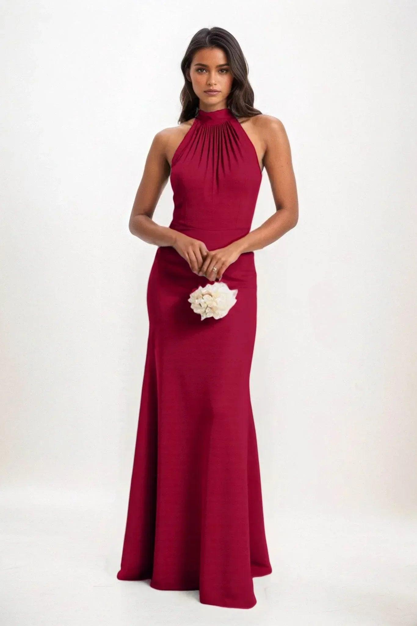 Sheath-Column Maxi Elastic Cloth Dress CB0814CS