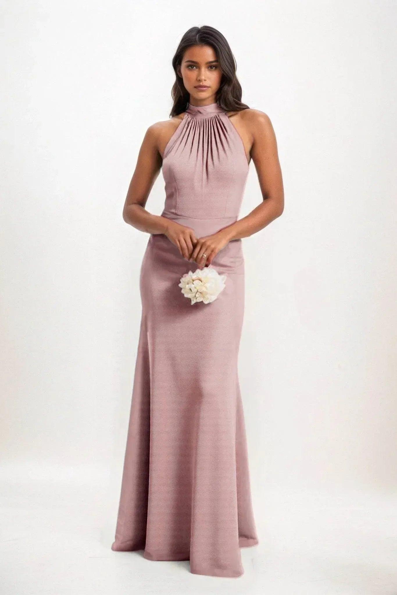 Sheath-Column Maxi Elastic Cloth Dress CB0814CS