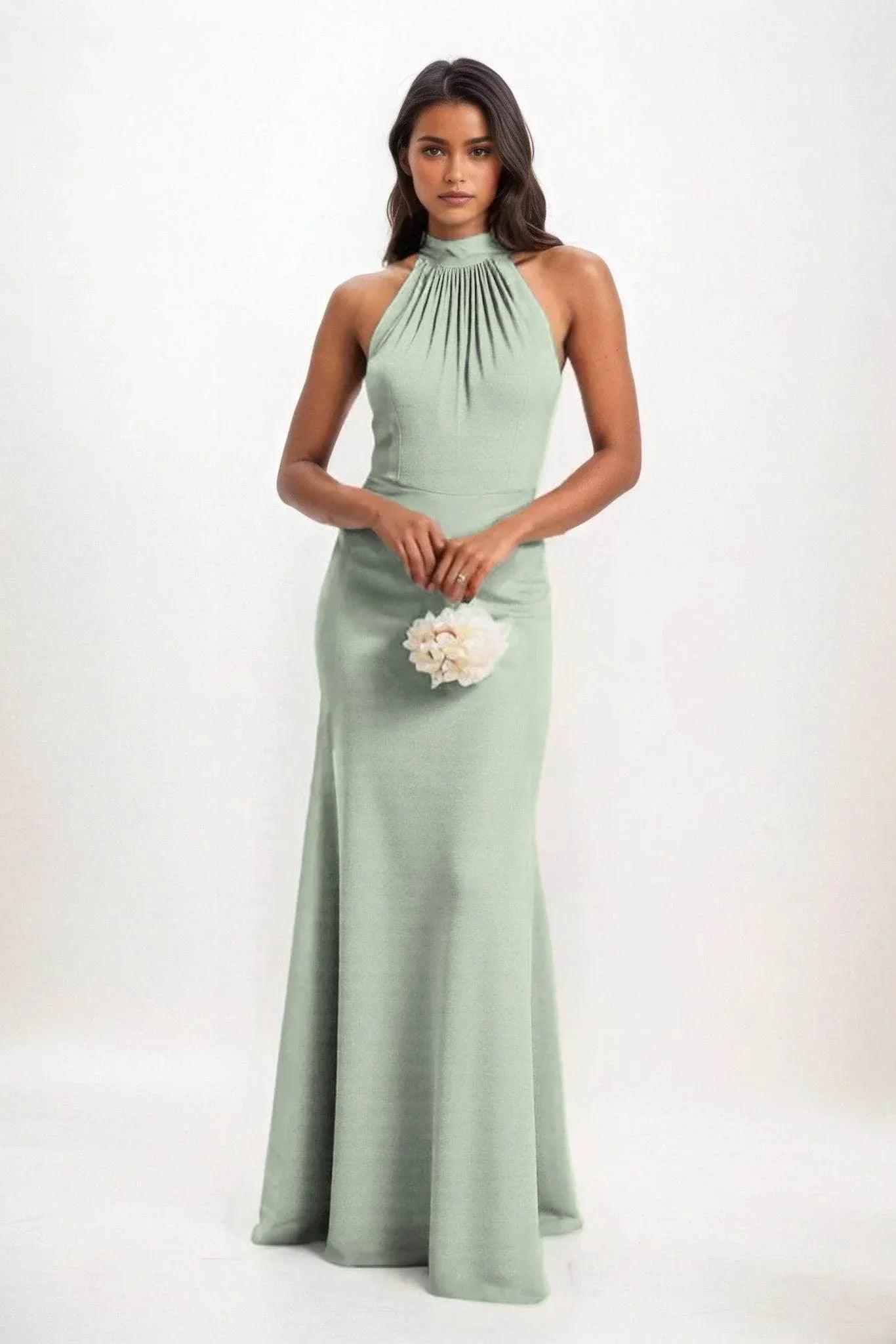Sheath-Column Maxi Elastic Cloth Dress CB0814CS