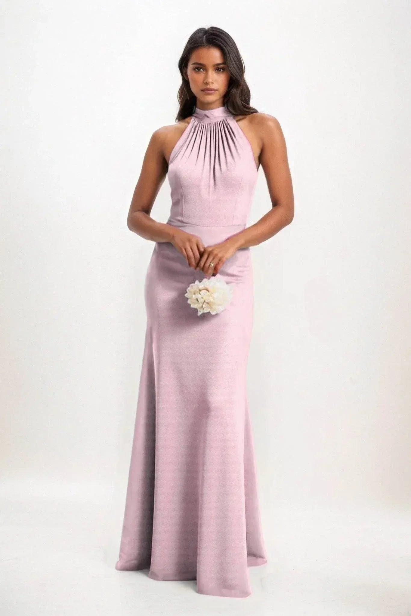 Sheath-Column Maxi Elastic Cloth Dress CB0814CS