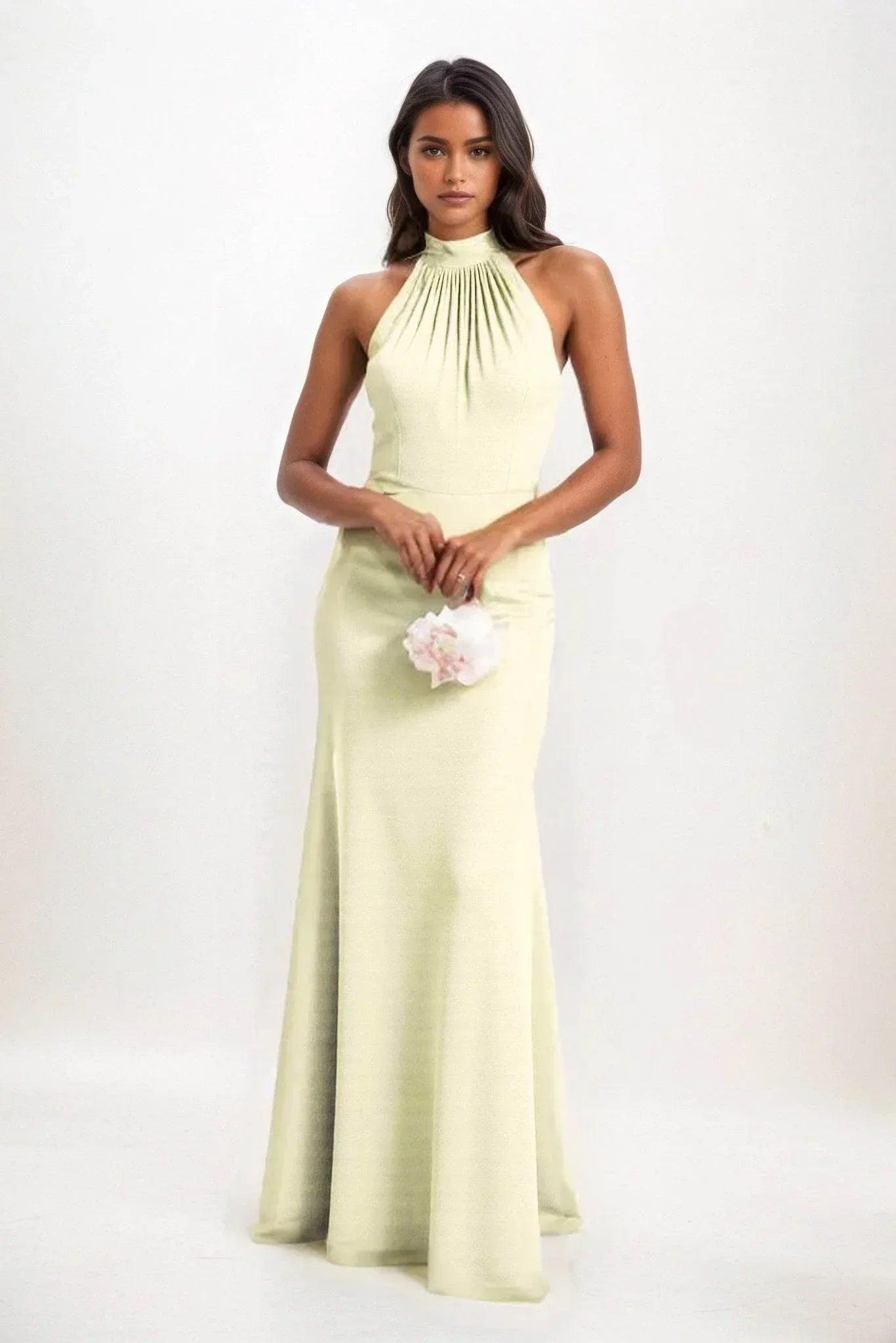 Sheath-Column Maxi Elastic Cloth Dress CB0814CS