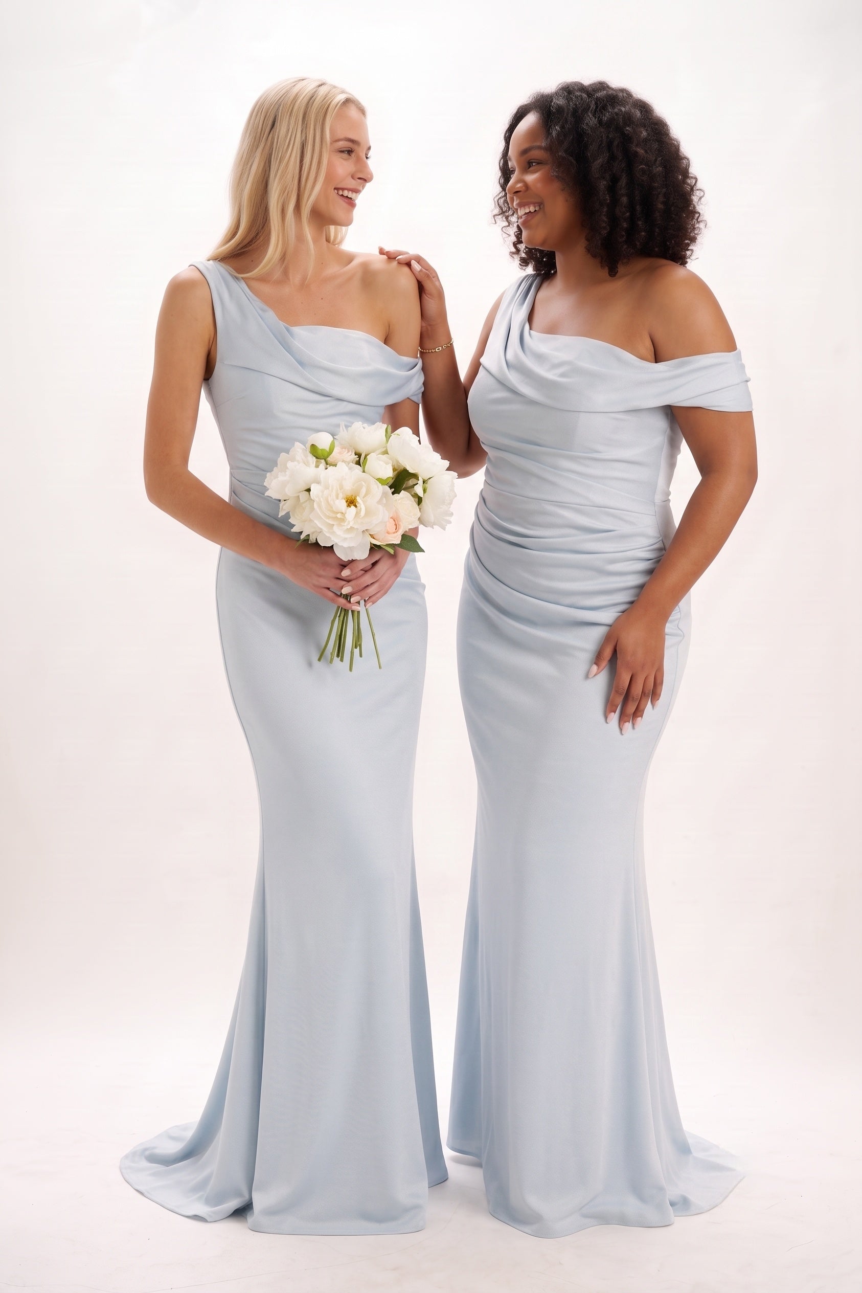 Sheath-Column Maxi Luxe Satin Bridesmaid Dress CB0815