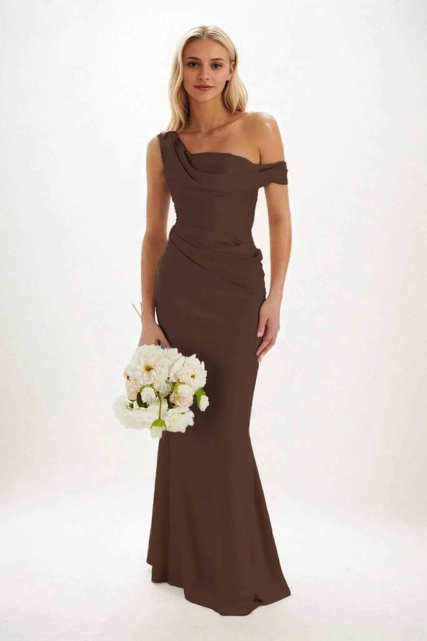 Sheath-Column Maxi Luxe Satin Dress CB0815CS
