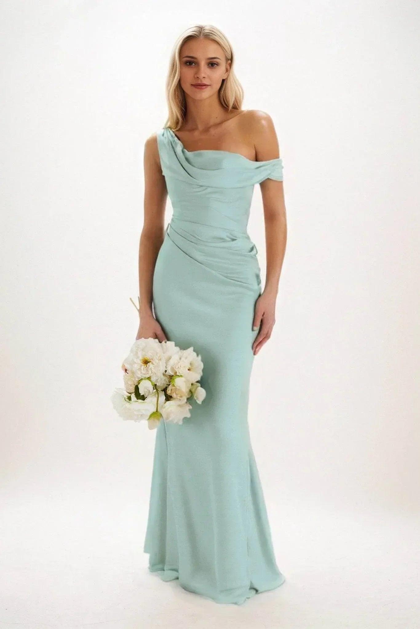 Sheath-Column Maxi Luxe Satin Dress CB0815CS