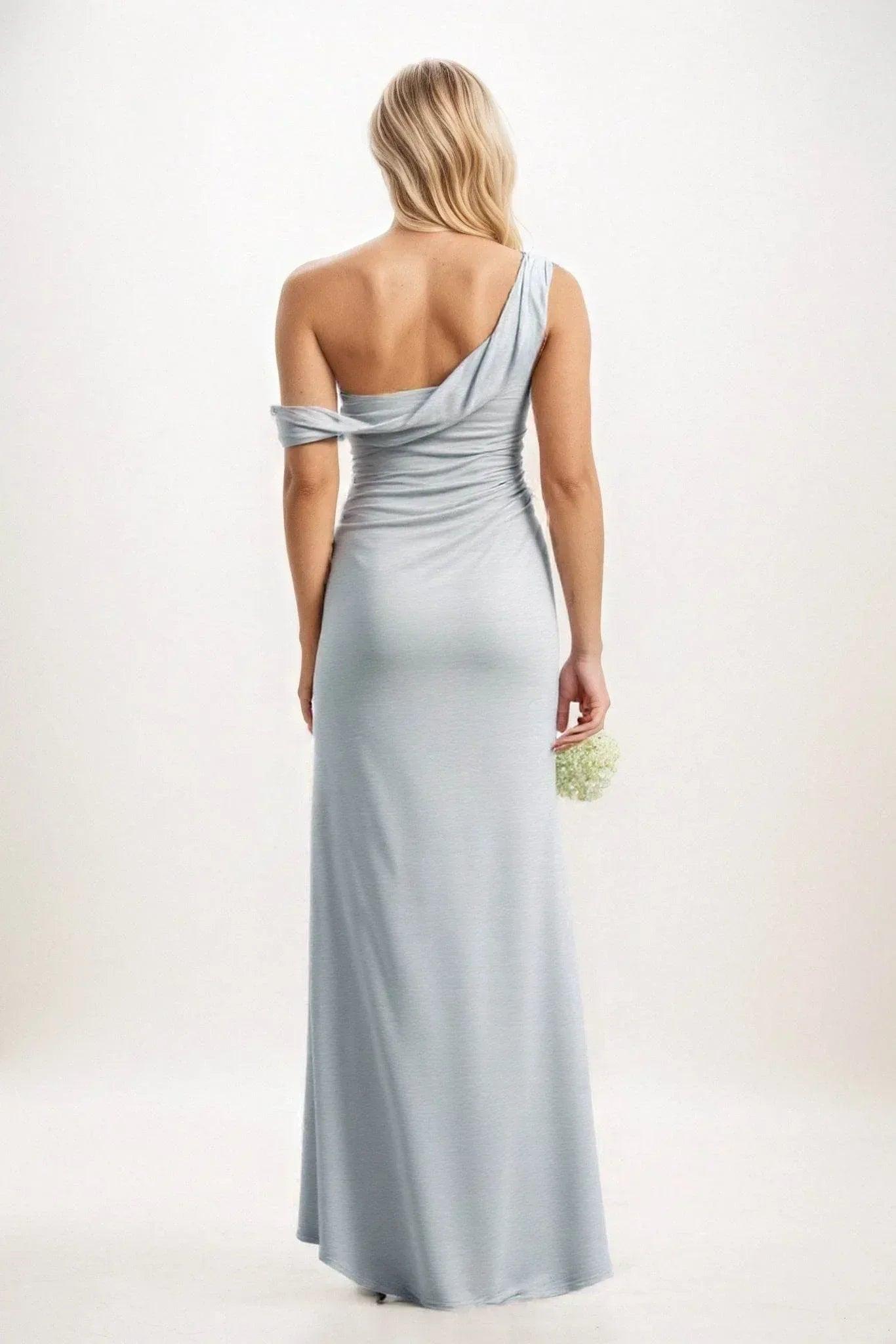 Sheath-Column Maxi Luxe Satin Dress CB0815CS
