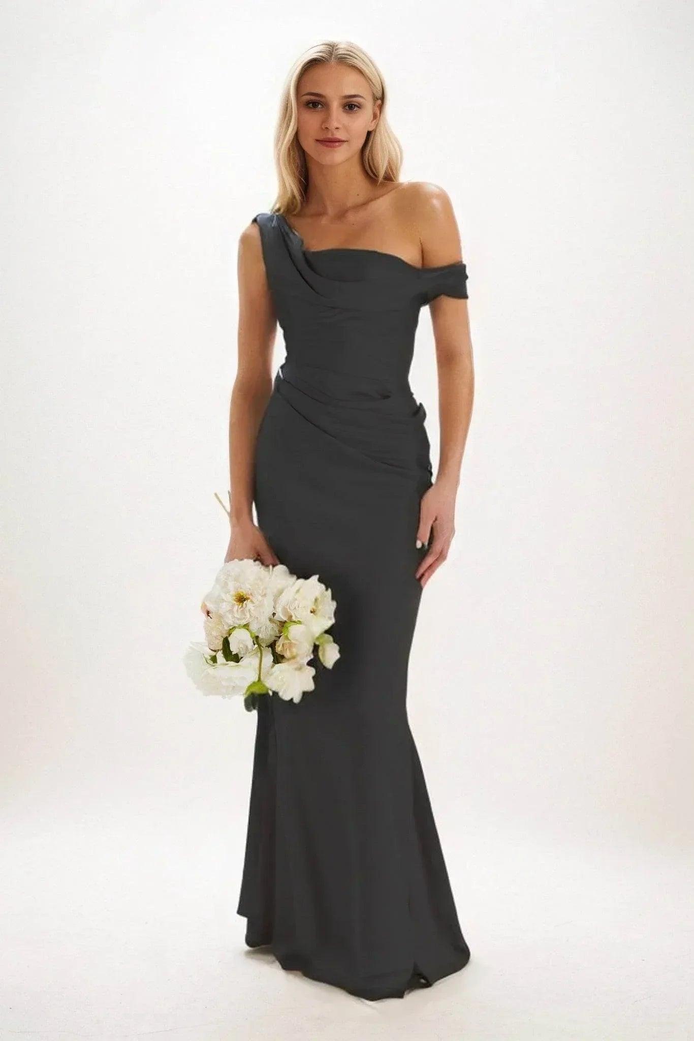 Sheath-Column Maxi Luxe Satin Dress CB0815CS
