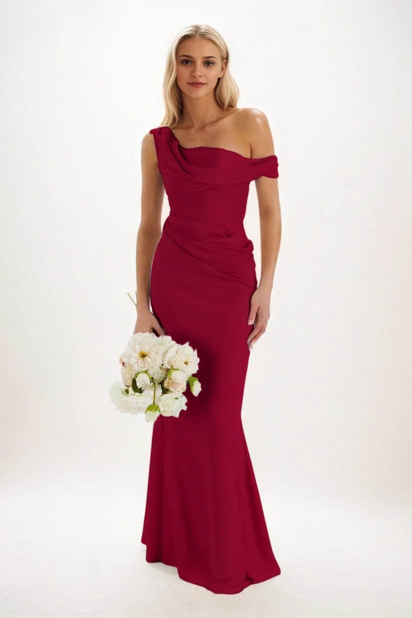 Sheath-Column Maxi Luxe Satin Dress CB0815CS