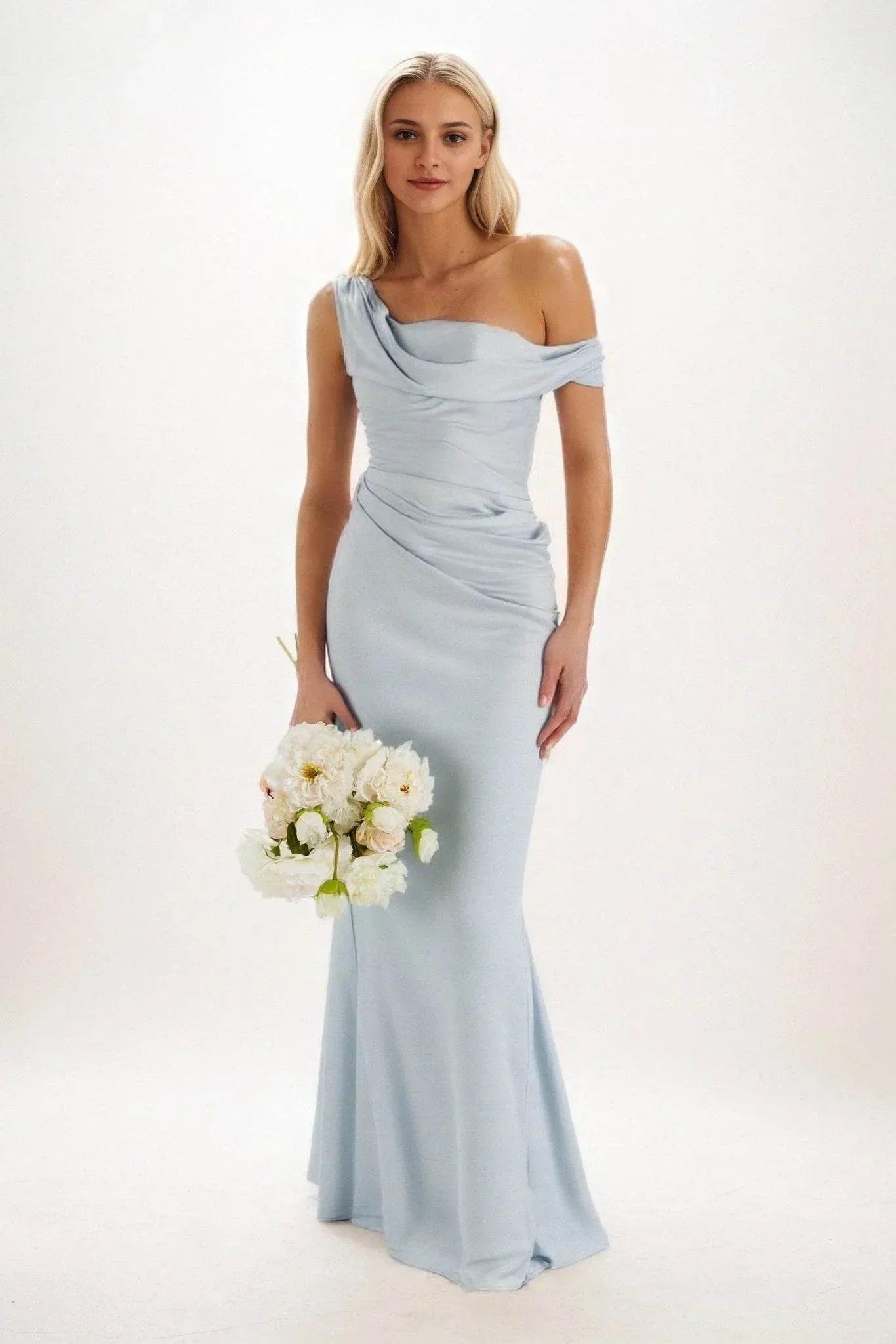 Sheath-Column Maxi Luxe Satin Dress CB0815CS