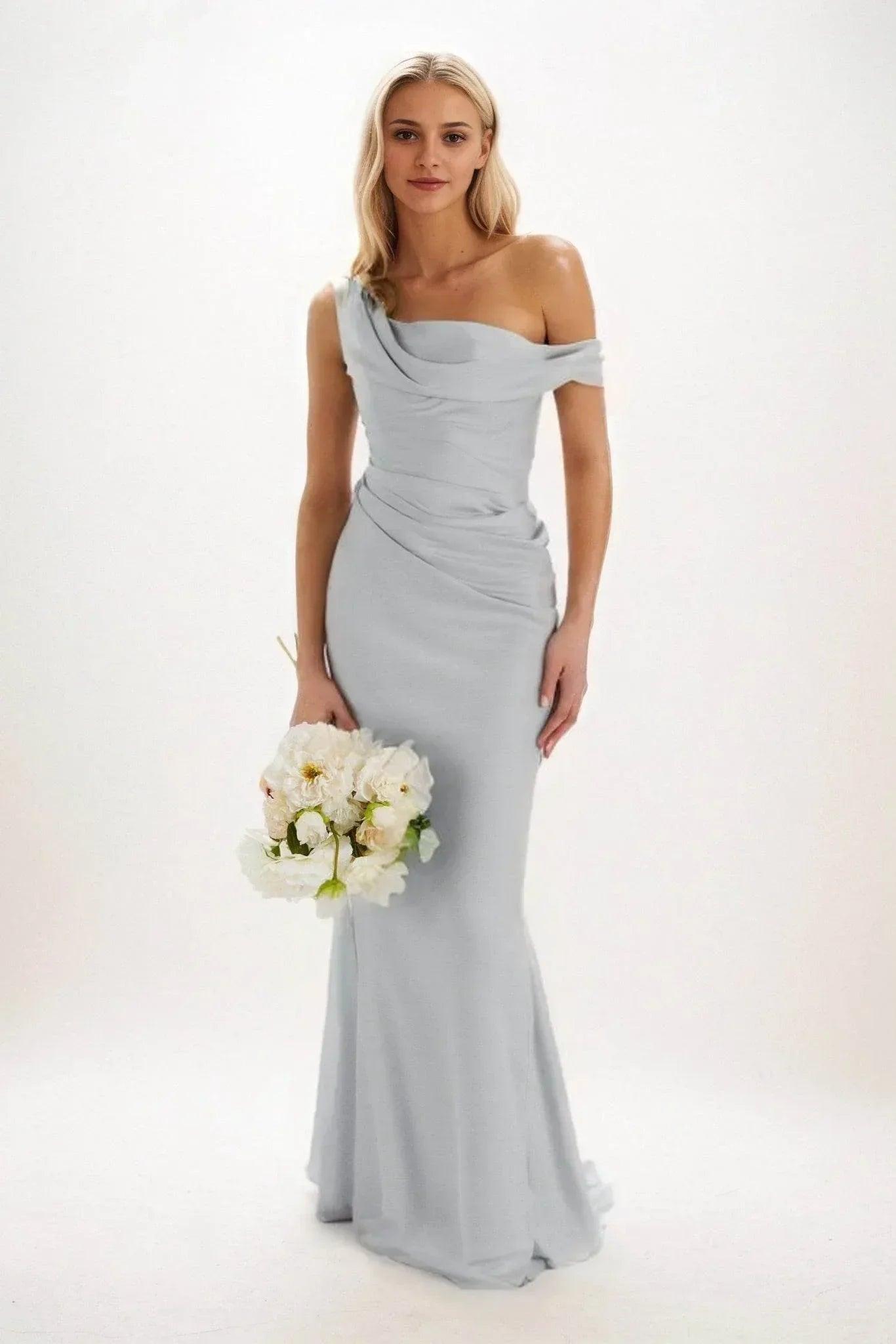 Sheath-Column Maxi Luxe Satin Dress CB0815CS