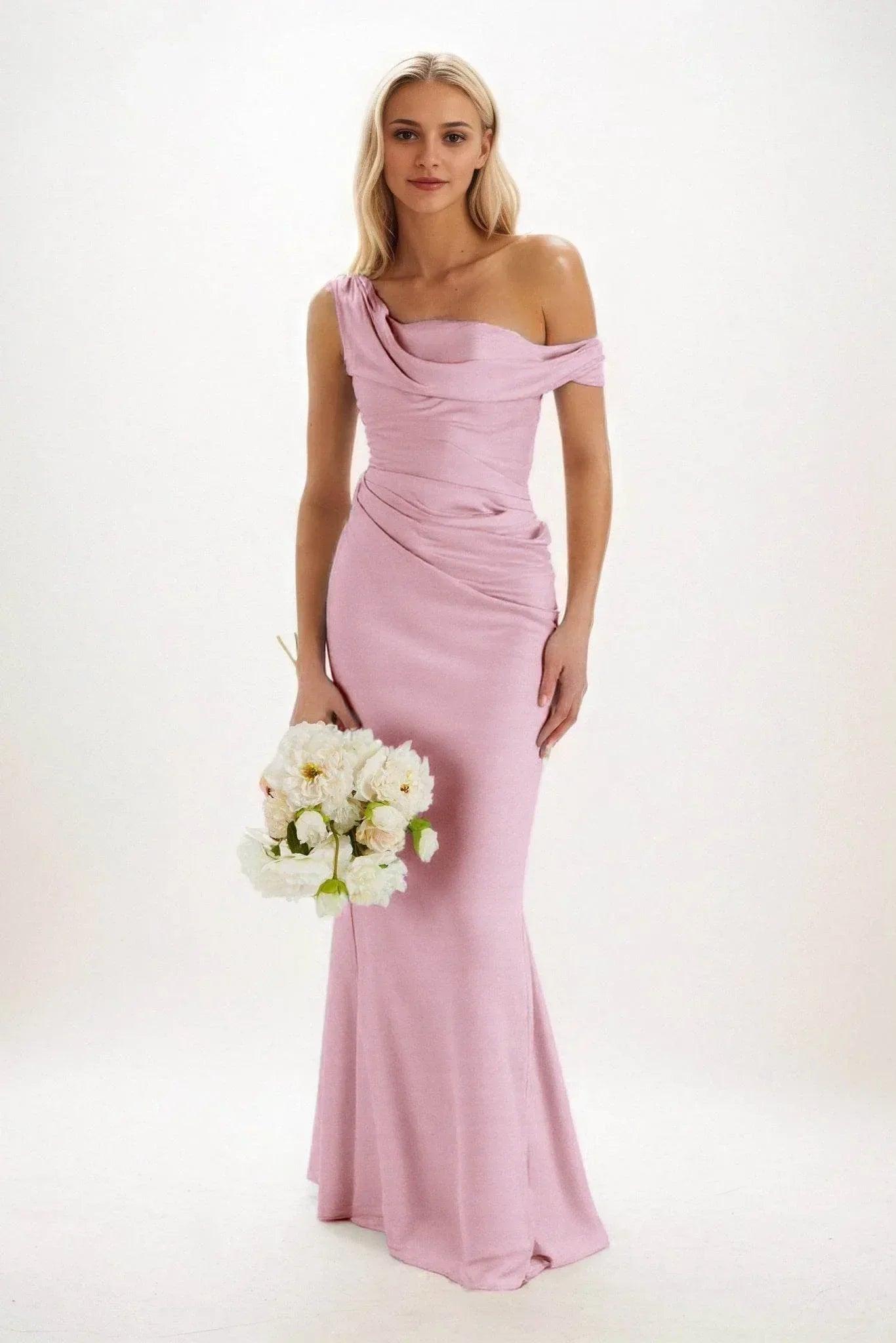 Sheath-Column Maxi Luxe Satin Dress CB0815CS