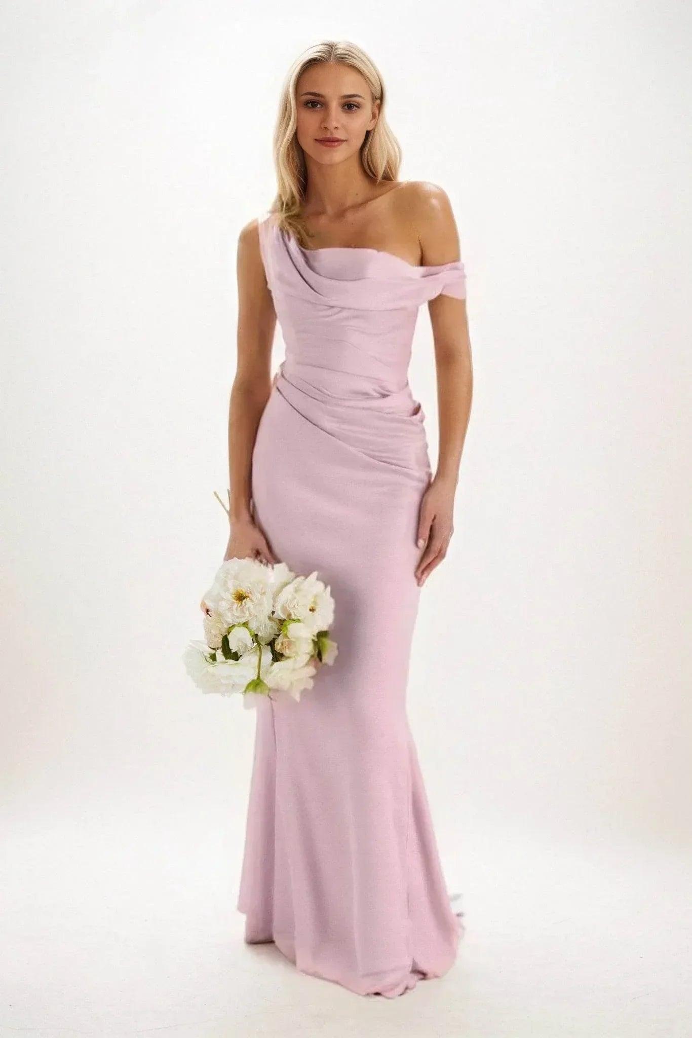 Sheath-Column Maxi Luxe Satin Dress CB0815CS