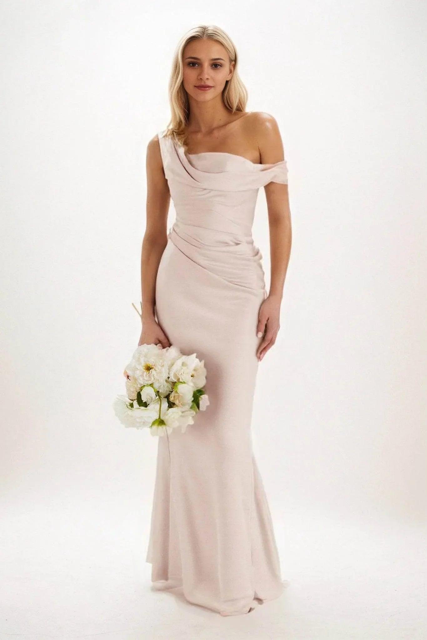 Sheath-Column Maxi Luxe Satin Dress CB0815CS