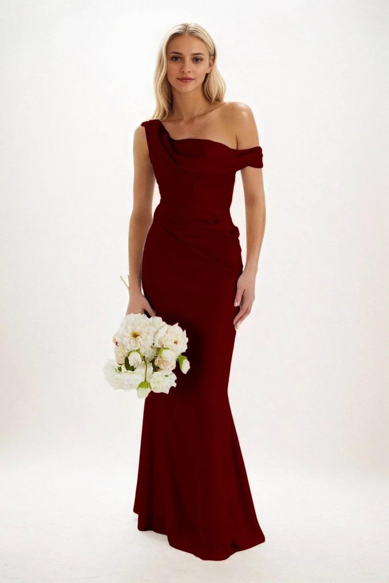 Sheath-Column Maxi Luxe Satin Dress CB0815CS