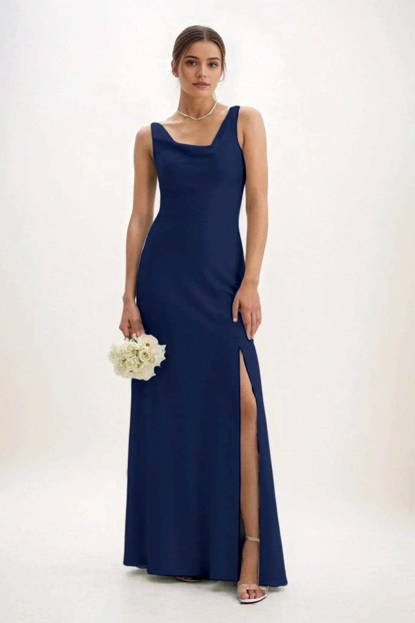 Sheath-Column Maxi Luxe Satin Dress CB0816CS