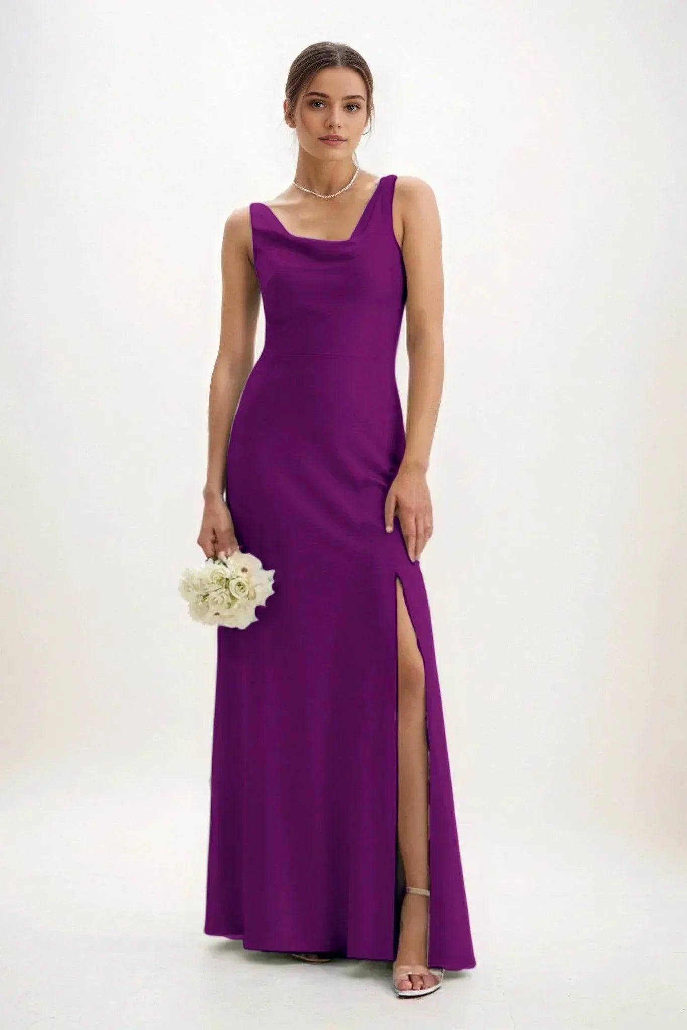 Sheath-Column Maxi Luxe Satin Dress CB0816CS