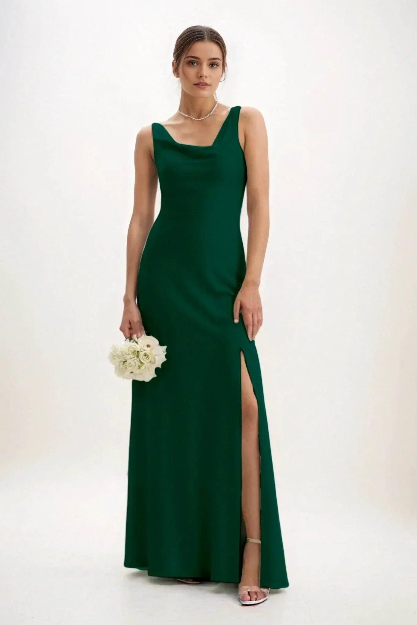 Sheath-Column Maxi Luxe Satin Dress CB0816CS