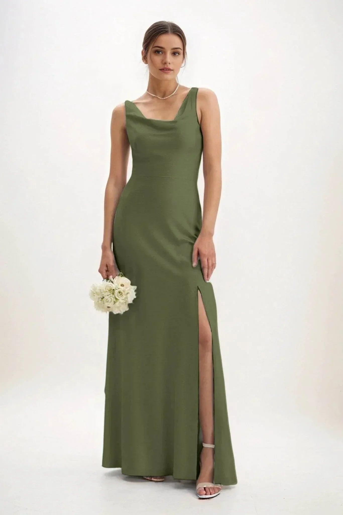 Sheath-Column Maxi Luxe Satin Dress CB0816CS
