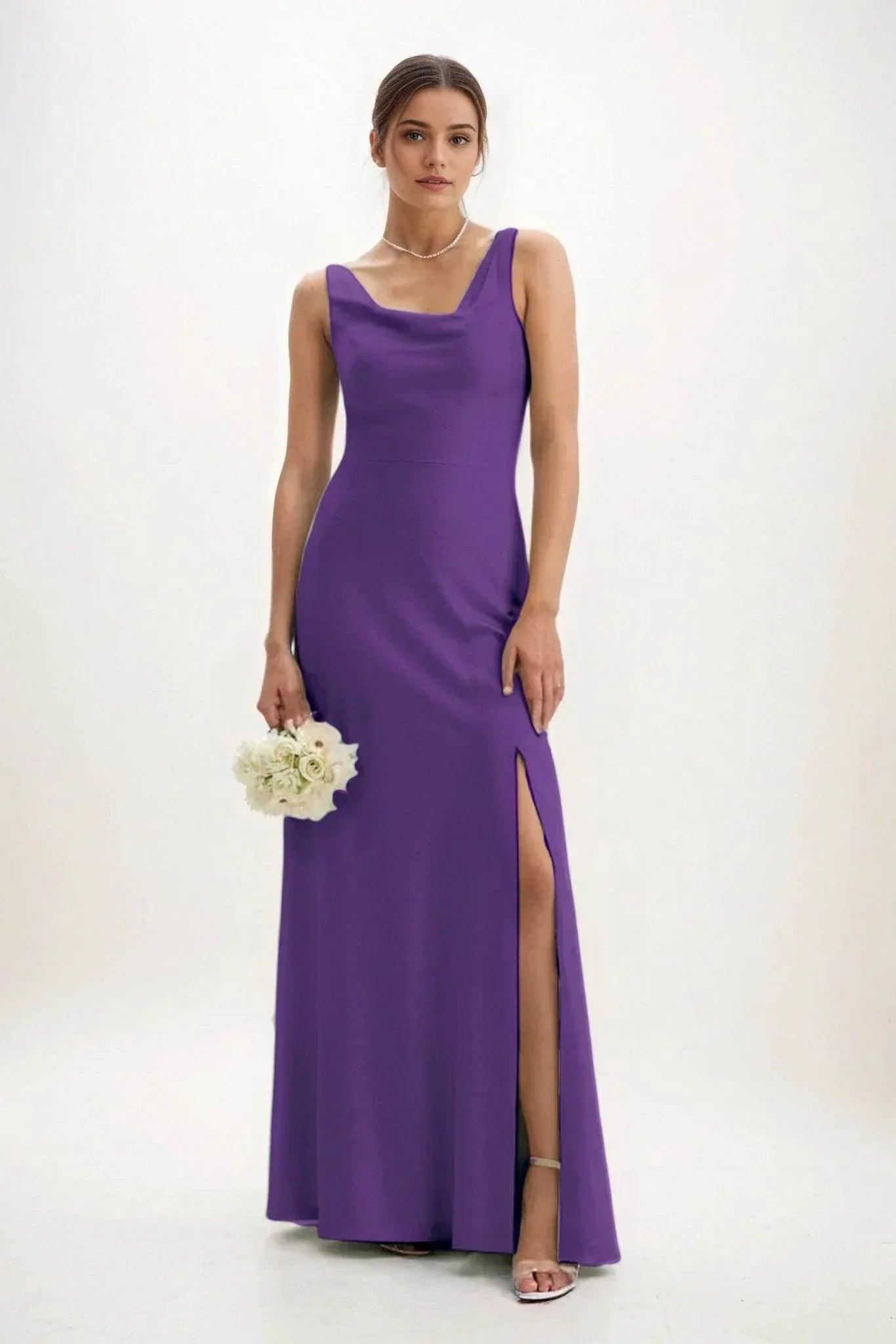 Sheath-Column Maxi Luxe Satin Dress CB0816CS